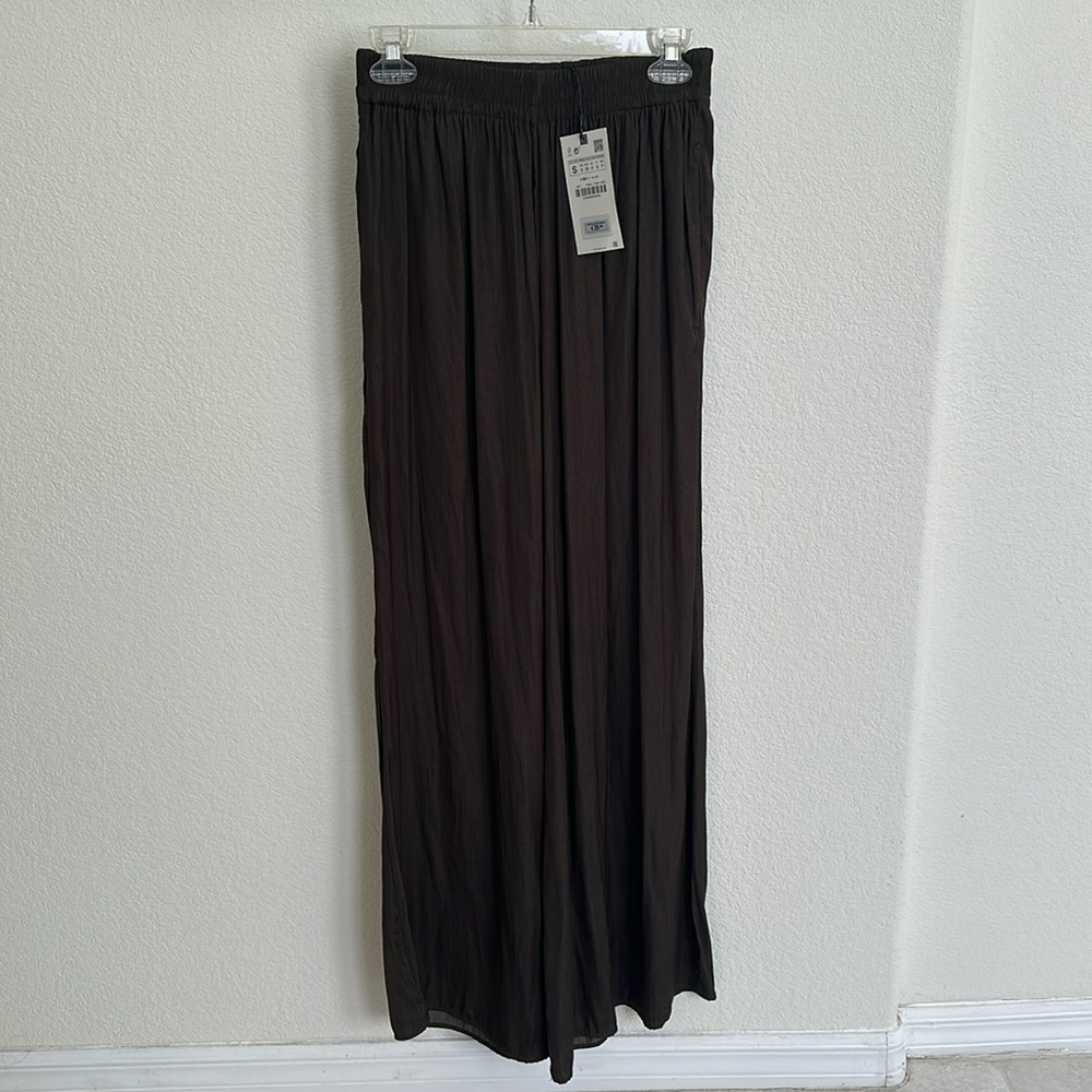 Drapey dark olive Zara pants. 
New with tags, purchased in Europe.